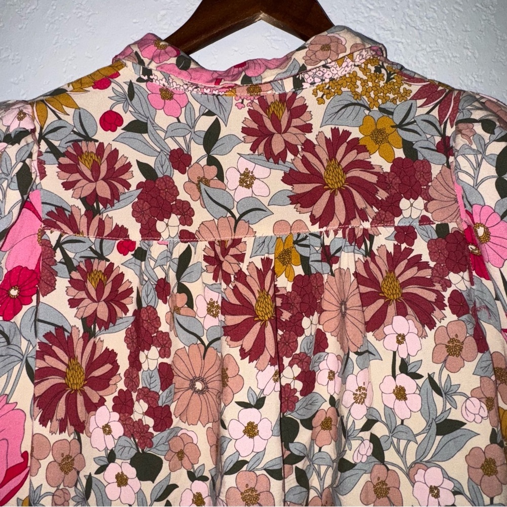 JODIFL Pink Floral Short Sleeve Blouse - Picture 8 of 8